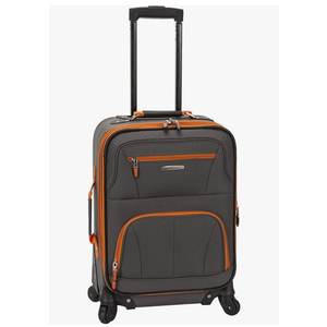Rockland Pasadena Softside Spinner Wheel Luggage, Charcoal, Carry-On 20-Inch, F2281-CHARCOAL