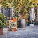 6 x Hello Pumpkin Fall Garden Flag, 1218 Inch Double Sided Yard Flag, Autumn Farmhouse Seasonal Holiday Yard Outdoor Thanksgiving Decoration (Pumpkin)