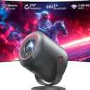 KSAN Projector with Stand, [Electric Focus] 1080P WiFi Projector with Bluetooth, Portable Movie Projector for Indoor Outdoor Use, HDMI/USB/Type C/3.5mm AV for IOS/Android/Windows/TV Stick/PS5