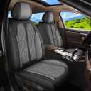 2 Front Car Seat Cover Fit for Jeep Liberty 2002-2012,Faux Leather Breathable Waterproof Liberty Seat Covers Automotive Cushion Protector Compatible with Airbag (2 Seats, Black & Grey)