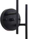 Black Globe Wall Sconces, 2-Light Modern Matte Black Vanity Lights with White Globe Glass Shade, Industrial Farmhouse Wall Lamp for Bedroom, Living Room, Kitchen, Bathroom