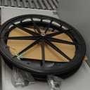 Wheelchair Wheel Replacement with Bearings and Hand Wheel, Non-Pneumatic Solid Wheelchair Rear Wheel, Solid Black   (24 * 13/8) (2count)