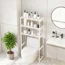 Garvee 3 Tier Bathroom Over The Toilet Shelf, Freestanding Metal Over The Toilet Shelf Organizer, Space Saver Bathrooms Shelve for Restroom Laundry Balcony, White