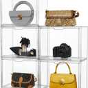 Attelite Purse Organizer for Closet, 5 Pack X-Large Handbags Storage Organizer,Stackable Storage Bins for Collectibles, Cosmetic,Heels