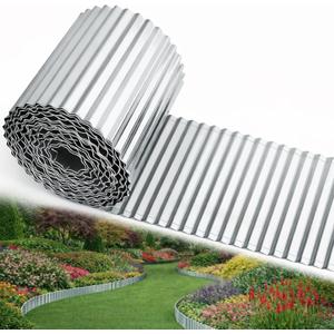 Corrugated Metal Edging, 8"x45Ft Rust-proof Landscape Edging Border