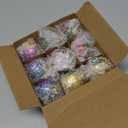 16 Pcs Christmas Reflector Ball Ornament, Christmas Mini Reflector Glass Decor, Vintage Xmas Glass Reflective Balls for Vintage Party Hanging Tree Flower Arrangement Decor Multicolored