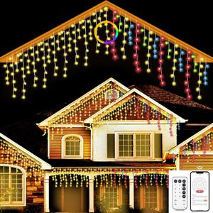 Christmas String Lights Outdoor - 49Ft/15M 640 LED 8 Modes with Remote Control and App Waterproof Christmas Lights for Patio Yard Garden Wedding Party-Warm White to Multicolor