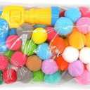 Cat Plush Ball Shooting Gun Relieving Depression Silent Ball Cat Toy Mini Shooting Gun Games Plush Ball Toys Supplies(50 Balls 1 Gun)