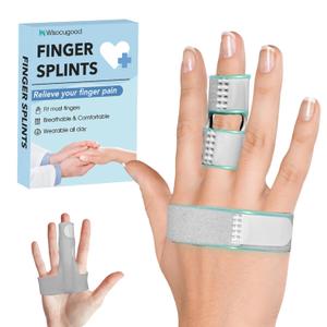 Trigger Finger Splint,Finger Brace,Broken Fingers Straightening,Pain Relief,Arthritis or Support for Fingers,Knuckle Splint Fits Index/Middle/Ring,Adjustable straps for Left or Right Hand (Gray)