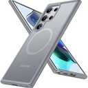 TORRAS Magnetic Shockproof for Samsung Galaxy S24 Ultra Case, 18N Strong Magnetic, 12 FT Mil-Grade Protection, Compatible with MagSafe, Protective Translucent Matte Slim Case, Guardian- Mag, Gray