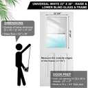 Universal 22" x 36" Low E Entry Door Clear Glass Insert, Raise & Lower Blind Glass & Flat White Frame - Easy to Install, Use and Maintain - Innovative Window Shades Protected Behind Tempered Safety