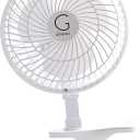 Genesis 6-Inch Clip Convertible Table-Top & Clip Fan Two Quiet Speeds - Ideal For The Home, Office, Dorm, More Off White (1 pack white)
