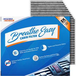 Spearhead Odor Defense Breathe Easy AC & Heater Cabin Filter | Fits 2/3/4 Series, i4, M2, M3, M4 X3, X4, Z4, GR Supra Like OEM | Up to 25% Longer Lasting w/Activated Carbon (BE-553B)