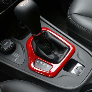 JeCar Red Gear Shift Panel Trim Cover Interior Accessories for Jeep Cherokee 2014-2018, Red