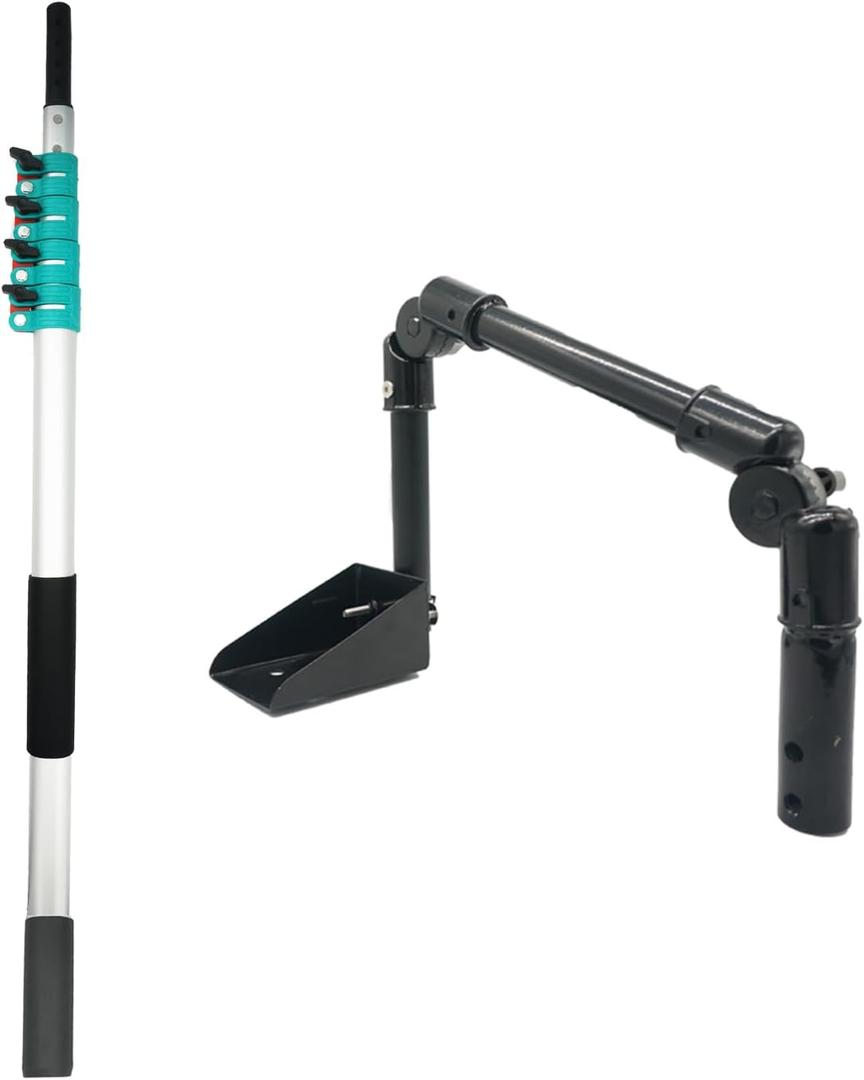 Gutter Cleaning Tools,Metal Rain Gutter Cleaner,Multi-Angle Gutter Cleaning from The Ground,4-13.5FT Extension Pole High Reach Leaf Cleaning from Gutter Guard.
