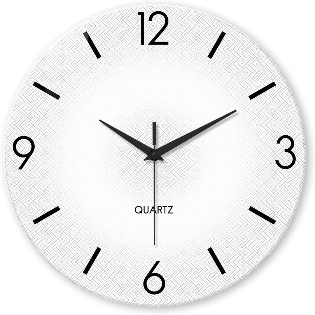 XFM Large Minimalist Wall Clocks Battery Operated 24 Inch White