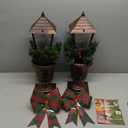 GREATDAY 2Pack 3.5-Foot Christmas Decorated Pre-Lit Lamp Post with 20 LED Lights with Timer by Batteries Operated for Front Door, Entryway, Patio Porch Home Decorations,Indoor&Outdoor use