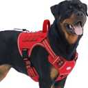 Auroth Tactical Dog Harness for Large Dogs No Pull Adjustable Pet Harness Reflective K9 Working Training Easy Control Pet Vest Military Service Dog Harnesses Army Red S