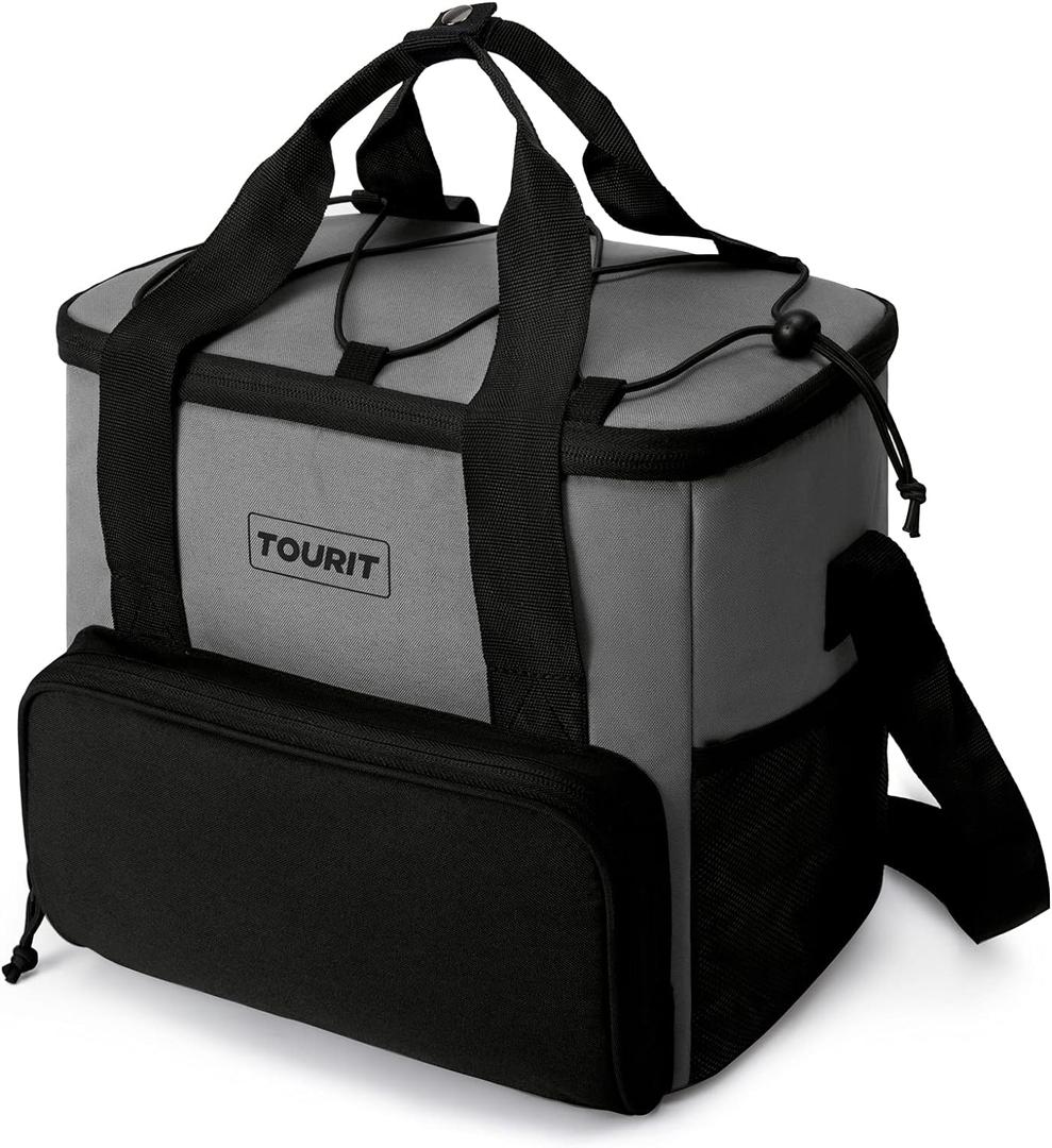 TOURIT Small Soft Cooler Bag Insulated, 24/35/46-Can Lunch Cooler Bag, Ice Chest, 14.6/24/32L Leakproof & Portable Coolers for Picnic, Beach, Camping, Work, Travel, Trip (Grey)