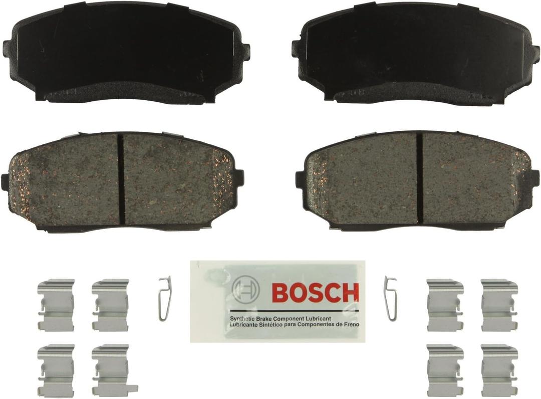 BOSCH BE1258H Blue Ceramic Disc Brake Pad Set With Hardware - Compatible With Select Ford Edge; Lincoln MKX; Mazda CX-5, CX-7, CX-9; FRONT
