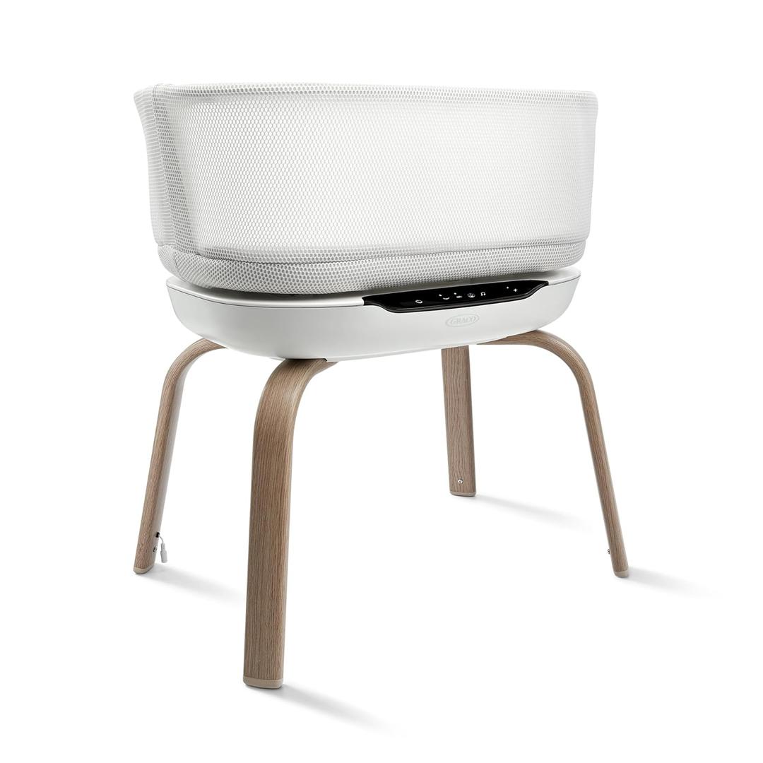 Graco SmartSense Soothing Baby Bassinet Smart Newborn Bassinet Detects and Automatically Responds to Baby's Cries for Newborn Babies to 6 Months, Luna
