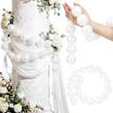 Wedding Arch Backdrop Pearl Bead Arch Decoration for Wedding Bridal Shower Engagement Baby Shower Photo Background Decoration and Decor DIY Craft(White,2.16inch X 40inch,Plastic)