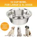 Neater Pet Brands 12 Cup (96 oz.) Stainless Steel Dog Bowls, 1 Single Large Dog Water Bowl or Food Bowl for Indoors or Outdoors, Metal Bowls for Large Breed, Dishwasher Safe Dish for Extra Big Dogs