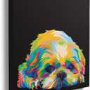 Dog Canvas Wall Art Framed Poster Prints Pop Pet Animal Art Wall Decor Colorful Poodle Picture Artwork Puppy Painting Decoration - 12x12 Inch