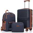 Carry on Luggage 22x14x9 Airline Approved, Suitcases with Wheels Hardshell, Lightweight Hardside Luggage Set with TSA Lock, 20Inch Blue Carry on Suitcase