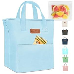 KUBYA Lunch Box Lunch Bag for Women Adult Men Insulated Cooler Lunch Boxes Simple Reusable Lunch bag Cute Lunchbox Large Capacity Lunch Tote Bags for Picnic or Work, Included Food Storage Bag