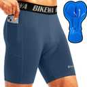 Men's 4D Padded Bike Shorts Cycling Underwear Biking Bicycle Padding Shorts for Men Side Pockets, Medium