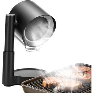 Portable Range Hood, Portable Kitchen Exhaust Fan with 3 Speeds, Triple Filter Polymer, Detachable Aluminum Filter, Low Noise, Oil Collection Cup, Kitchen Smoke Extractor for Indoor BBQ, Hot Pot, RV