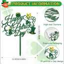2 x Happy St Patrick's Day Acrylic Cake Topper Lucky Day Clover Shamrock Beers Horseshoe Cake Decorations for Irish Theme Party