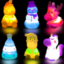 6 Pack Christmas Light Up Bath Toys Christmas Toys for Kids Toddlers Boys Girls Christmas Stocking Stuffers Party Favors Gifts