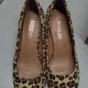 Women's Classic Round Toe Pumps, Mid Kitten Heel, Office Dress Shoes Suede Leopard 38 - US 7
