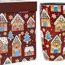 Topadorn Christmas Coffee Mug Travel Cup with Lid & Handle, 17 Oz Porcelain Latte or Hot Cocoa Mugs Xmas Gifts for Home & Office, Dishwasher & Microwave Safe, Christmas Gingerbread House
