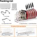 MUDEELA Pot Rack - Expandable Pots and Pans Organizer under Cabinet, Pot Lid Organizer Holder with 12 Adjustable Compartment, Kitchen Cabinet Organizer and Storage for Cutting Board, Skillets Pan