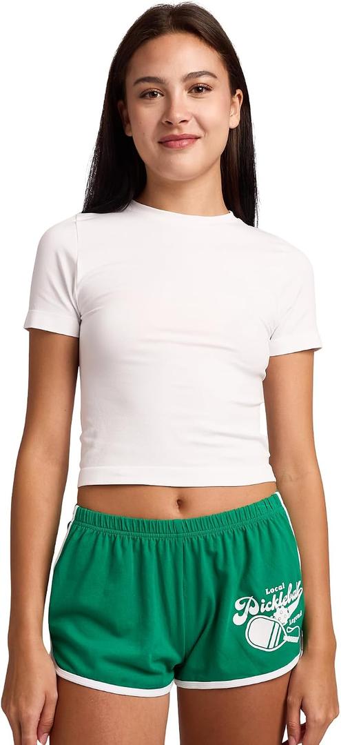 Pickleball Embroidered Graphic Women's Green Dolphin Shorts (Green, M)