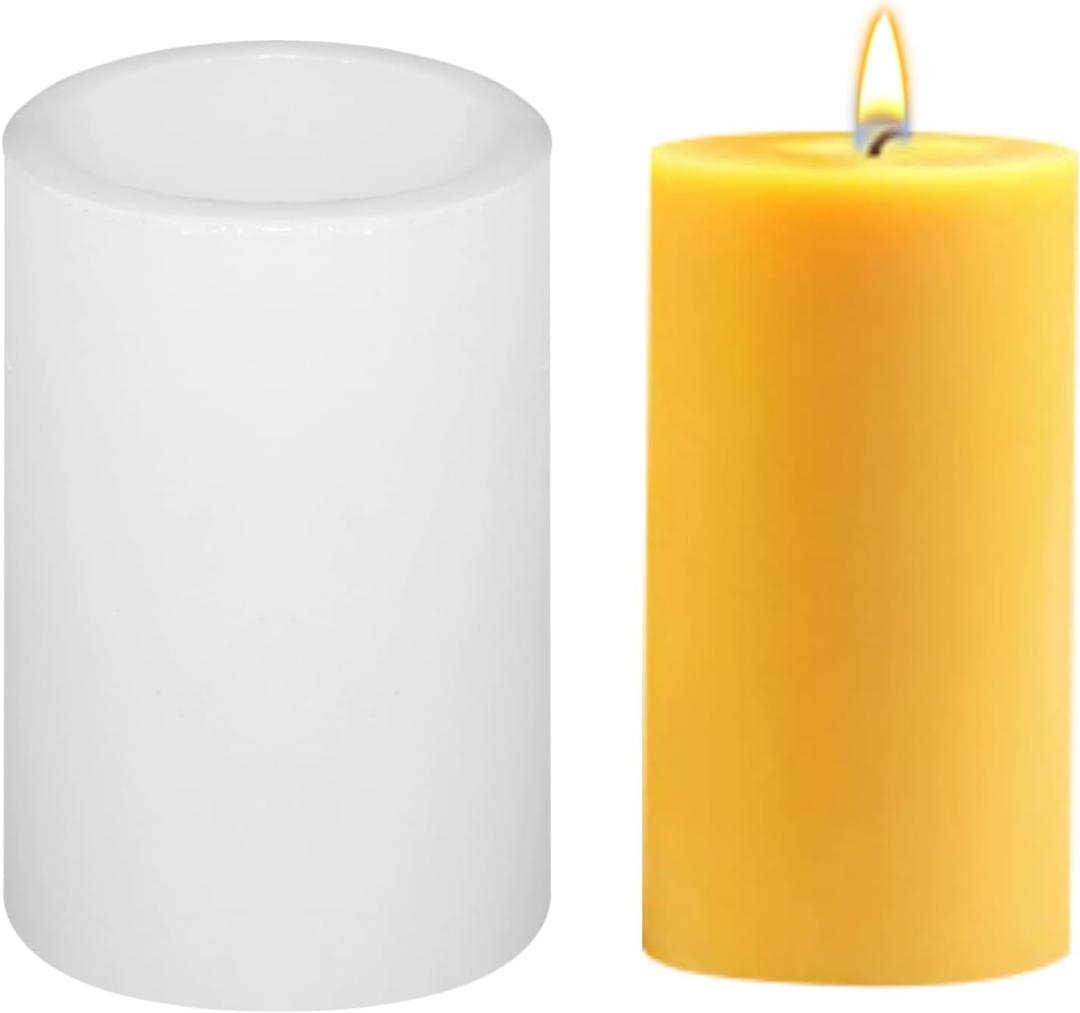 3 x 6Inch 65 Hours Wax Pillar Candle Mold Large Cylinder Silicone Candle Mold Cylinder Resin Casting Mould Long Cylinder Silicone Mold for Candle Home Decoration
