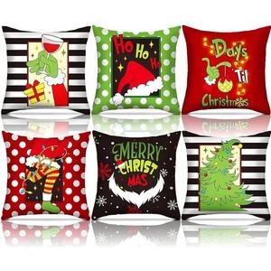 Merry Christmas the Grinches Decorative Throw Pillow Covers - Set of 6, 20" x 23"