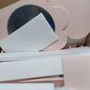 Spirich Kids Vanity, Girls Vanity Set with Mirror and Stool and Lights, Kids Vanity Table and Chair Set, Wooden Princess Makeup Desk Dressing Table (Flower Shape with LED Strip)