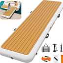 FBSPORT Inflatable Gangway for Boats Docks Yacht, Portable Non-Slip Floating Boarding Ramp with EVA Deck, Heavy Duty PVC Dock Bridge Platform, Floating Dock Gangway for Yacht Raft, 6.6ft