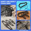 50Pack Carabiner Clips Heavy Duty, 3.2 Large Spring Snap Hooks Bulk, Galvanized Black Carabiners for Camping, Solid Spring Clips for Home Gym Hanging Hammocks Swing Hiking-500lbs Holding Capacity