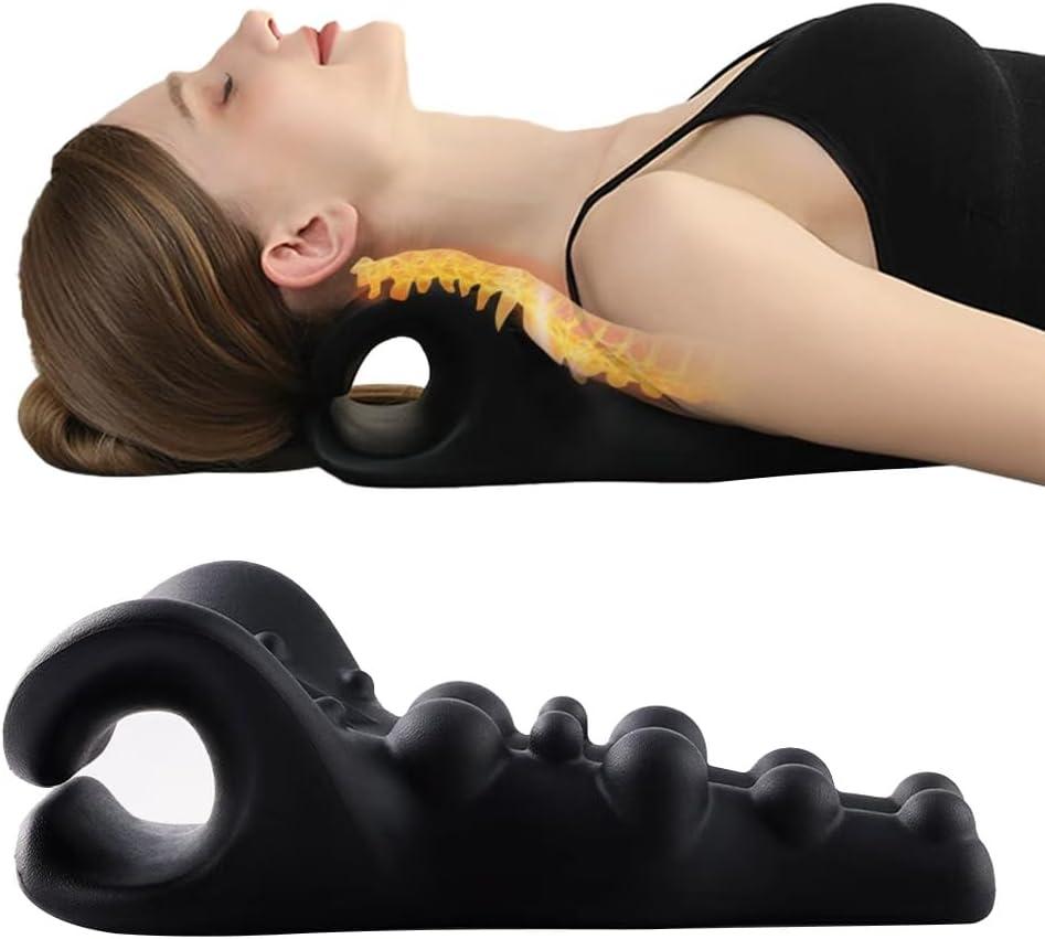 Neck and Shoulder Massager,Neck Pillow for Pain Relief Deep Tissue-Cervical Neck Pillow for Neck Pain Relief,TMJ & Tension Headache Relief,Cervical Alignment & Back Stretch Gift for Elders