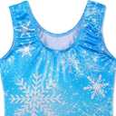 BAOHULU Gymnastics Leotards for Girls Kids Sparkle Tank Biketards with Shorts Dance Outfit (Blue)