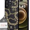 Cocomii Rectangle Case for iPhone 16 Pro Max, Compatible with MagSafe, Gold Chain