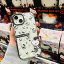 for iPhone 12, for iPhone 12 Pro Case, Cute Kawaii Cartoon Cat Kitty Phone Case for Women Girls Men, Clear Soft Silicone Shockproof Phone Case