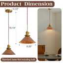 Oyisen Rusted Copper Kitchen Hanging Lights 8.2 Inch Industrial Lampshade Retro Farmhouse Pendant Light for Bedroom Barn and Bar Foyer Lighting Fixtures 2 Pack