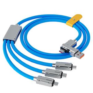 120W Multi-Charger Data Cable, Fast Charging + Data Synchronization, Long Lasting and Durable Without Breaking, Compatible with Most Mobile Phones and Laptops Type-c/iOS/Android(Blue)