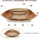 OPPOSHE Purse Organizer Insert for Longchamp Le Pliage, Premium Felt Long Champ Bag Handbag Women, Tote Organizer Insert with 9 Compartments (Large, Beige)